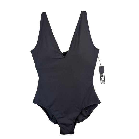 TA3 Other - TA3 Plungey One Piece Swimsuit Shapewear Lace-Up Shelf Bra MED SHORT